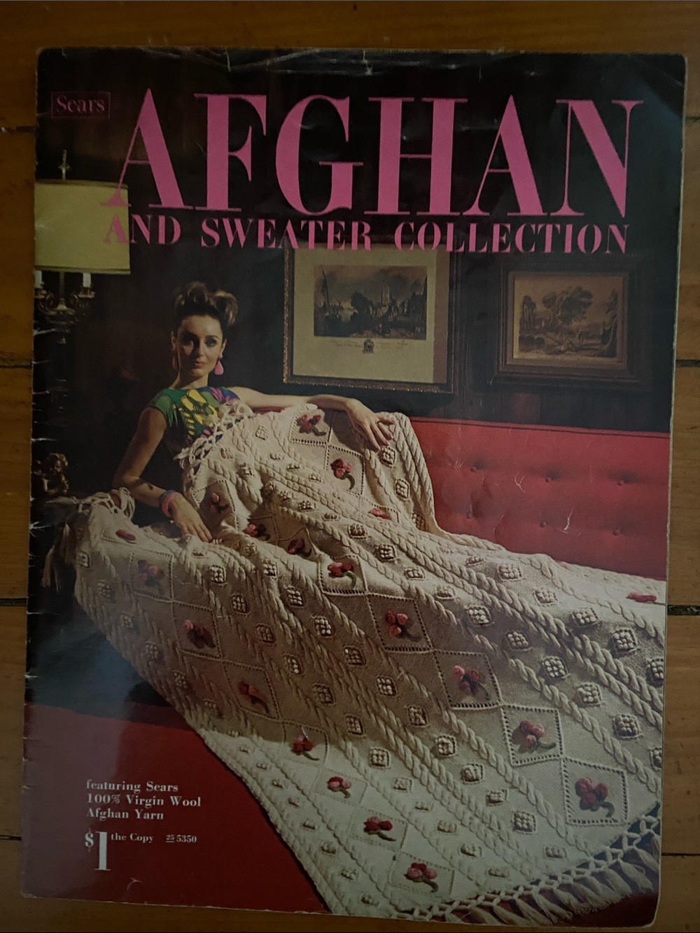 Vintage Groovy 60s 1960s Sears Afghan Sweater knitting knit crochet book craft